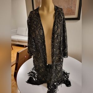 Vintage robe/tunic/negligee with tassle fringe.